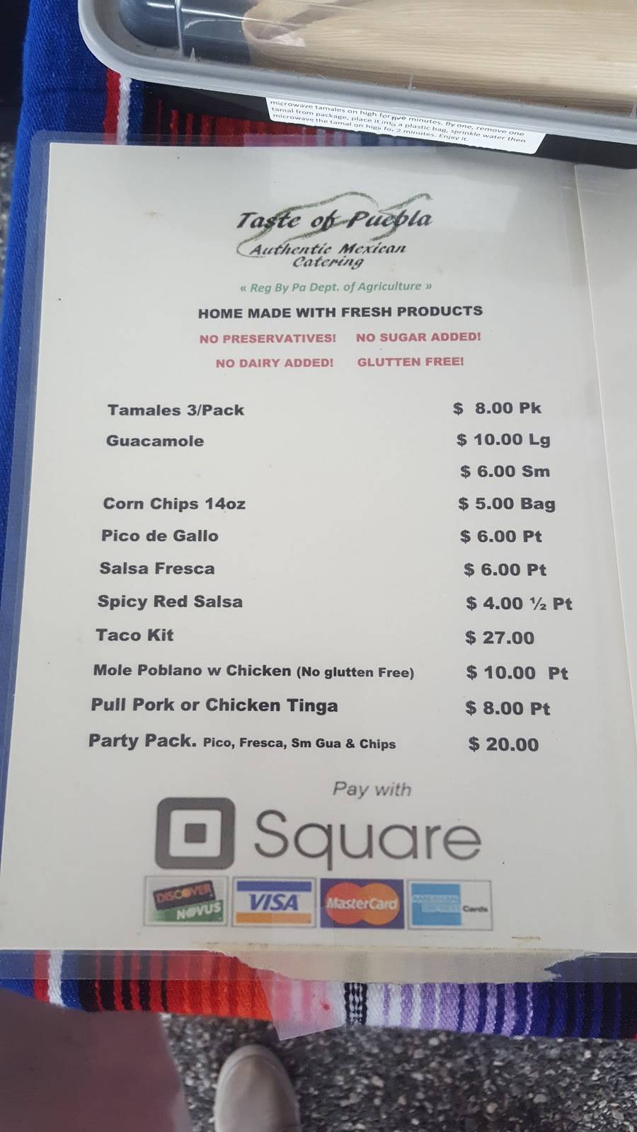 Taste of Puebla Inc | restaurant | 326 W Cedar St #2, Kennett Square, PA 19348, USA | 6106129314 OR +1 610-612-9314