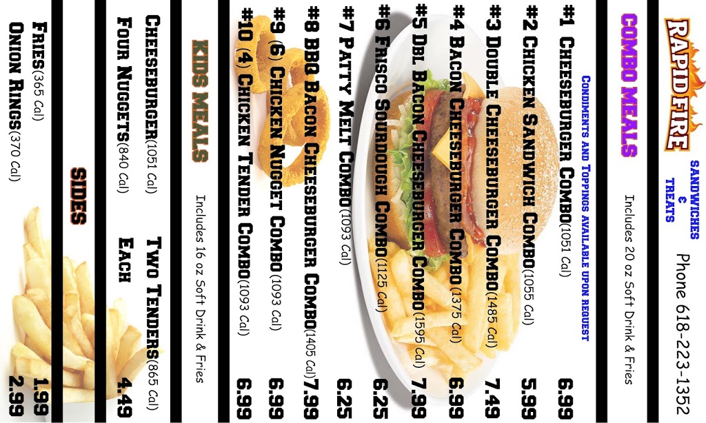 Rapid Fire Sandwiches & Treats | restaurant | 115 N Bluff Rd, Collinsville, IL 62234, USA | 6182231352 OR +1 618-223-1352