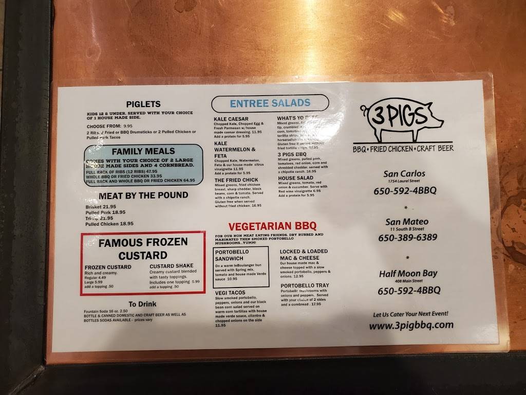 3 Pigs BBQ | restaurant | 11 S B St, San Mateo, CA 94401, USA | 6503896389 OR +1 650-389-6389
