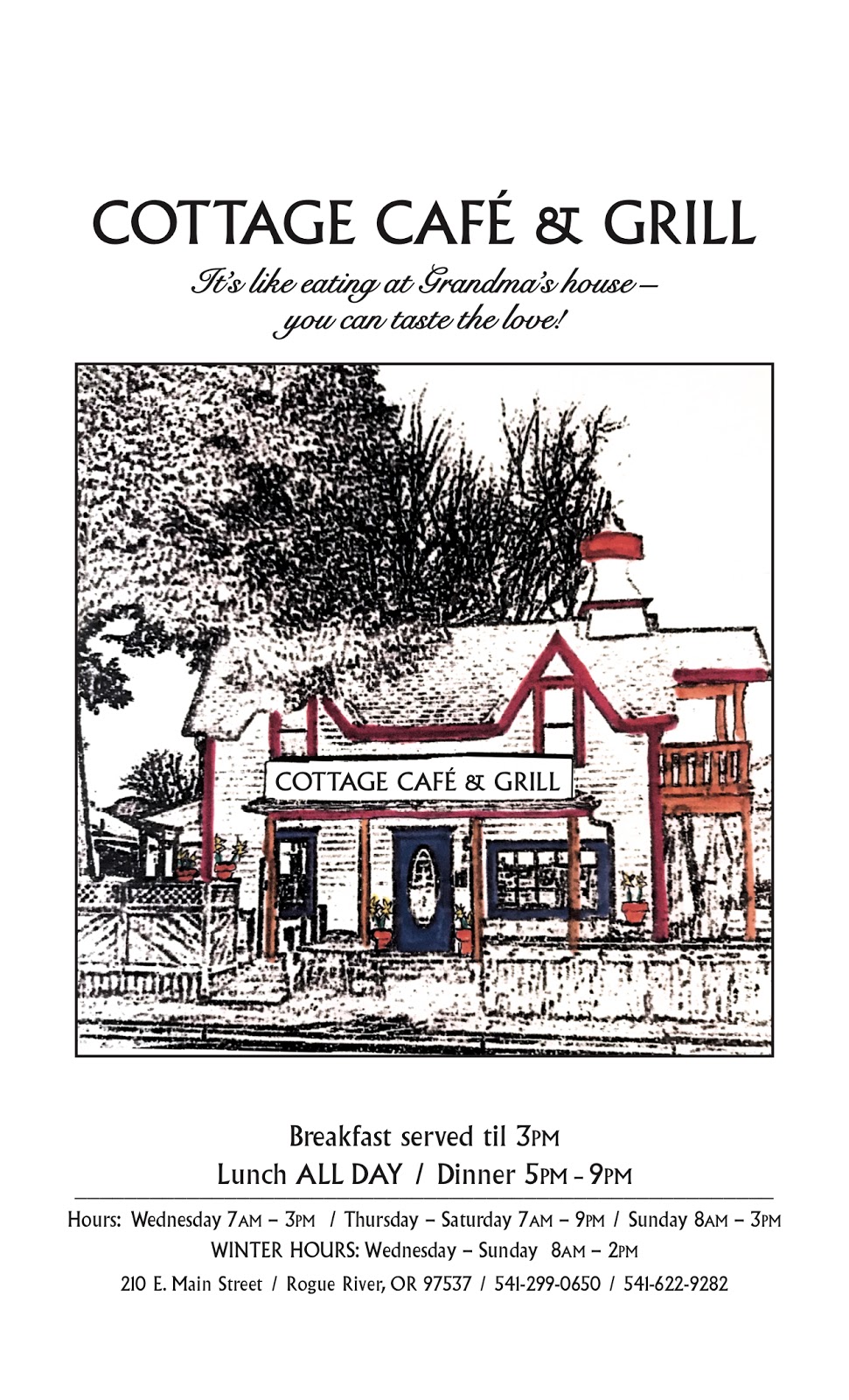 Cottage Cafe & Grill | restaurant | 210 E Main St, Rogue River, OR 97537, USA | 5412990650 OR +1 541-299-0650
