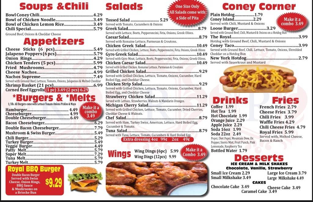 Royal Coney Express | restaurant | 1805 E Eleven Mile Rd, Royal Oak, MI 48067, USA | 2489652090 OR +1 248-965-2090
