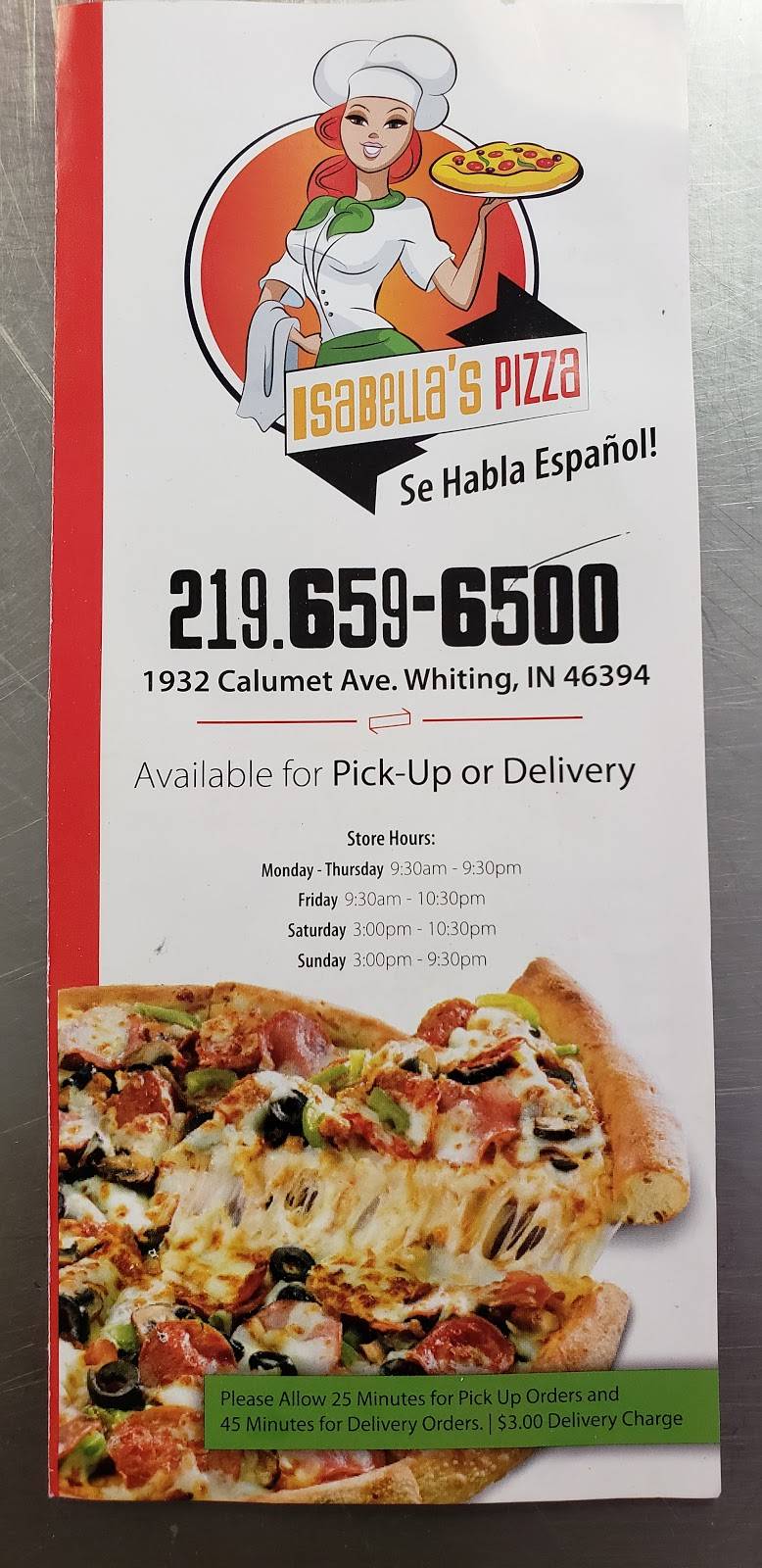 Isabellas Pizza | restaurant | 1932 Calumet Ave, Whiting, IN 46394, USA | 2196596500 OR +1 219-659-6500