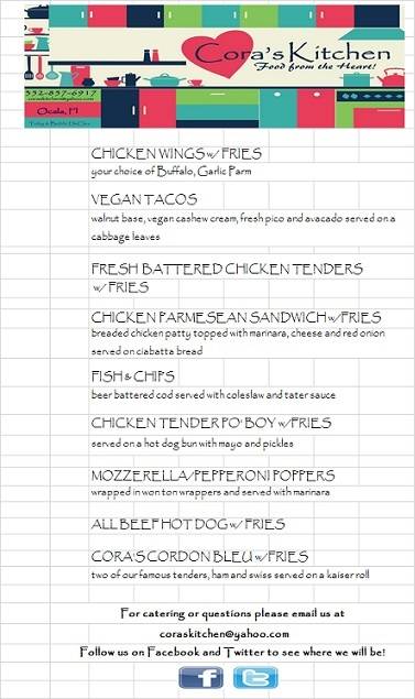 Coras Kitchen Food Truck | meal takeaway | 6407 Hemlock Rd, Ocala, FL 34472, USA | 3528432852 OR +1 352-843-2852