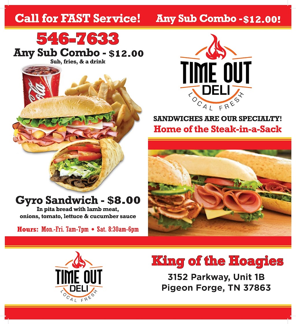 Time Out Deli | restaurant | 3152 Parkway #1B, Pigeon Forge, TN 37863, USA | 8653661221 OR +1 865-366-1221