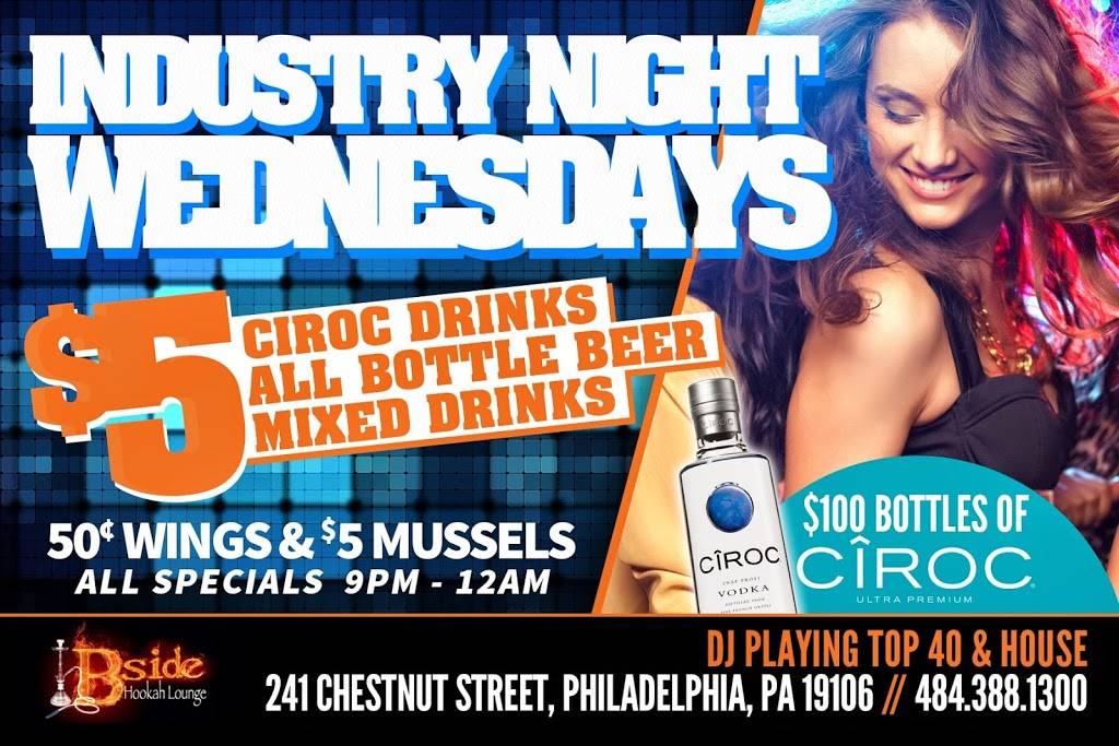 B Side Complex: Night Club and Hookah Lounge | night club | 939 N Delaware Ave, Philadelphia, PA 19123, USA | 4843881300 OR +1 484-388-1300