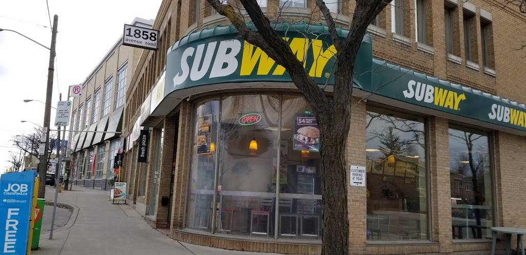 Subway | restaurant | 1856 Avenue Rd, North York, ON M5M 3Z5, Canada | 4167826004 OR +1 416-782-6004