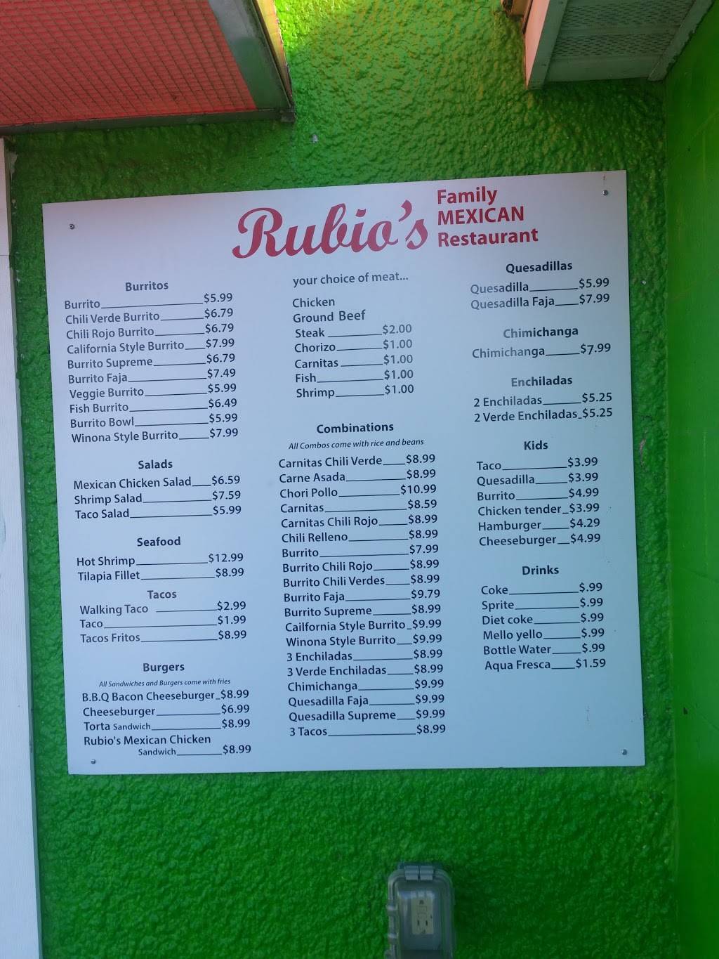 Rubios Family Mexican Restaurant | restaurant | 652 Washington St, Winona, MN 55987, USA | 5074744971 OR +1 507-474-4971