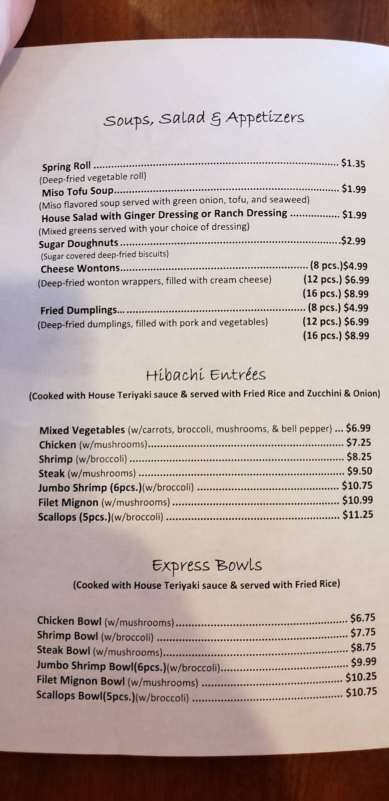 Hibachi Express | restaurant | 2405 N Herritage St suite c, Kinston, NC 28501, USA | 2529391816 OR +1 252-939-1816