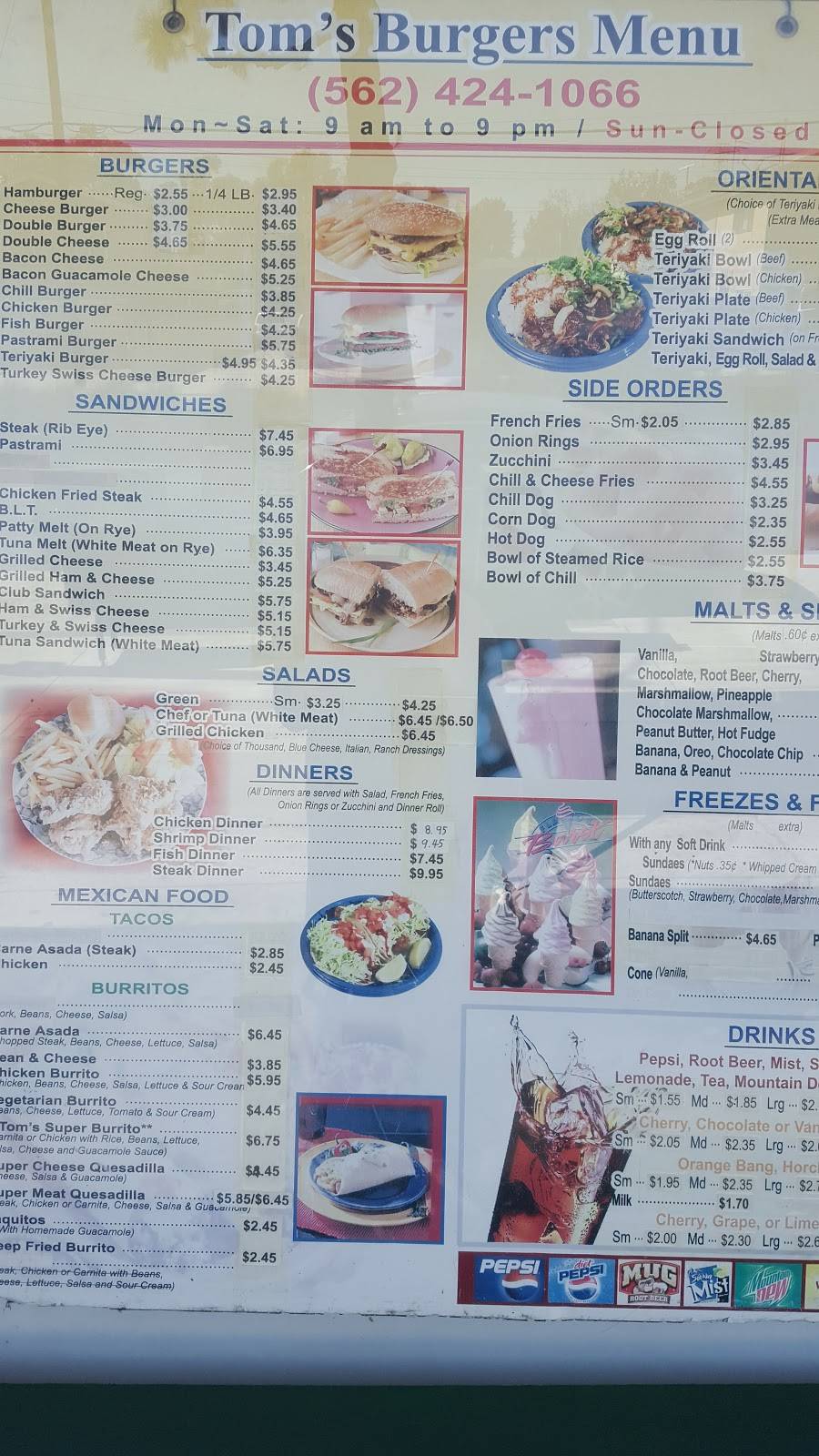 Toms Burgers | restaurant | 3655 Santa Fe Ave, Long Beach, CA 90810, USA | 5624241066 OR +1 562-424-1066