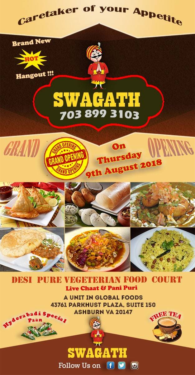 Bahar Swagath food court | restaurant | food court inside global foods, 43761 Parkhurst Plaza, Ashburn, VA 20147, USA | 7038993103 OR +1 703-899-3103
