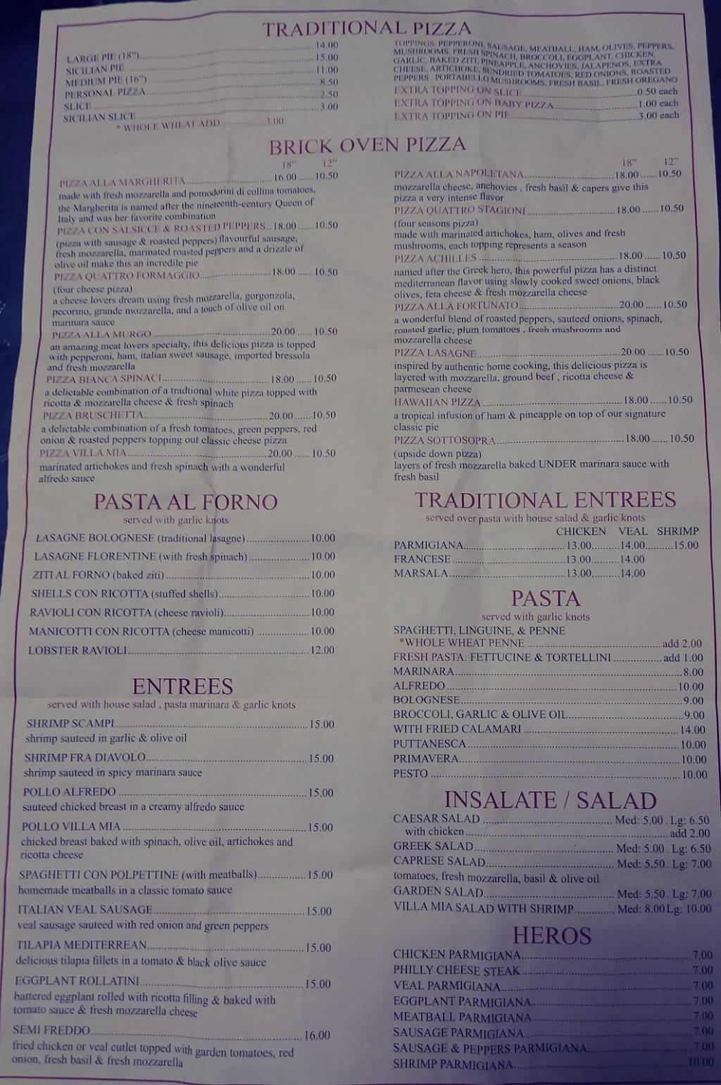 Villa Mia Pizza | meal delivery | 526 3rd Ave, Brooklyn, NY 11215, USA | 7187883330 OR +1 718-788-3330