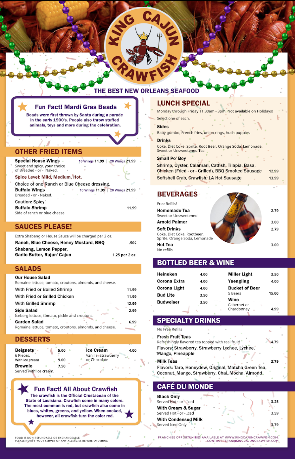 King Cajun Crawfish | restaurant | 9728 E Colonial Dr, Orlando, FL 32817, USA | 4079307670 OR +1 407-930-7670