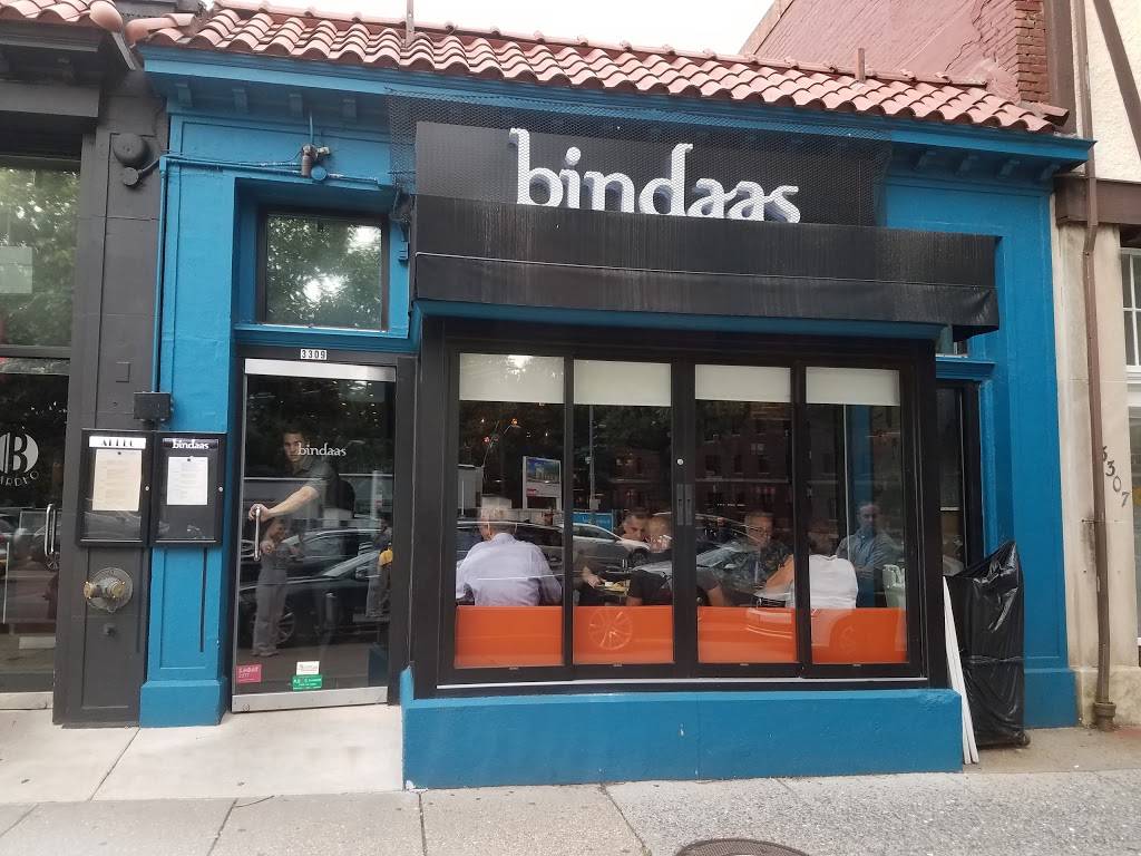 Bindaas Cleveland Park | restaurant | 3309 Connecticut Ave NW, Washington, DC 20008, USA | 2022446550 OR +1 202-244-6550