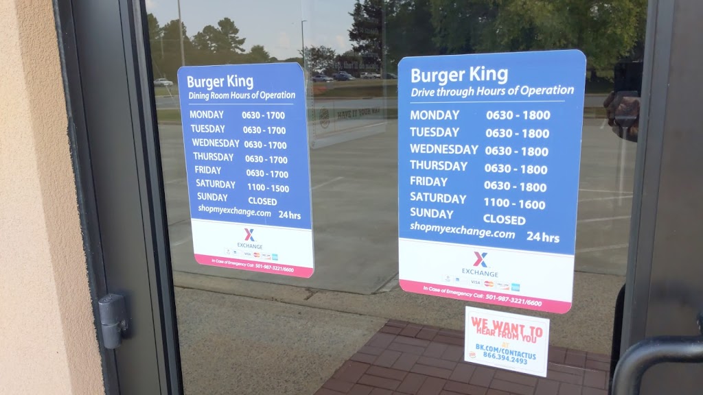 Burger King | restaurant | 940 Arnold Dr, Little Rock AFB, AR 72099, USA | 5019884412 OR +1 501-988-4412