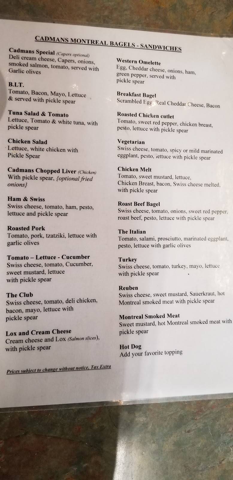 Cadmans Montreal Bagels | restaurant | 2177 Carling Ave, Ottawa, ON K2A 3V6, Canada | 6137224357 OR +1 613-722-4357