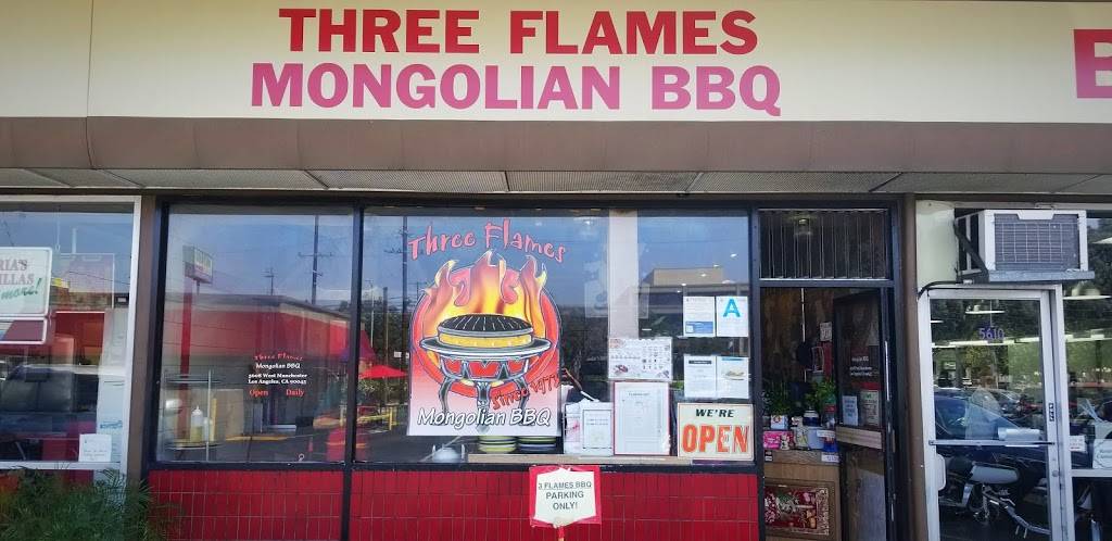 Three Flames Mongolian Bar-B-Q | restaurant | 5608 W Manchester Ave, Los Angeles, CA 90045, USA | 3106416868 OR +1 310-641-6868