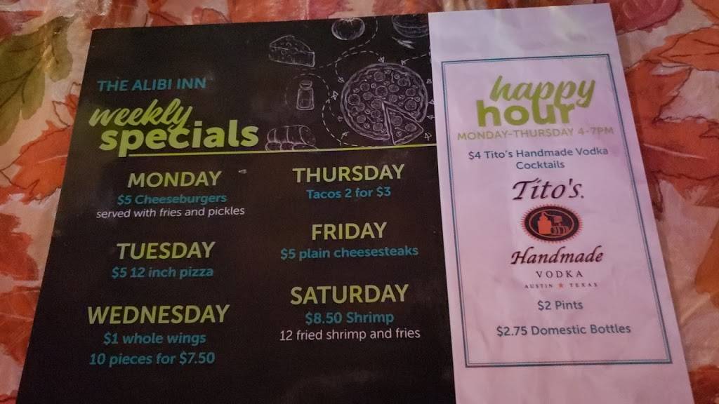 Alibi Inn | restaurant | 100 Billingsport Rd, Paulsboro, NJ 08066, USA | 8562067577 OR +1 856-206-7577