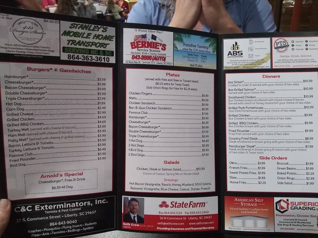 Arnolds Famous Hamburgers | restaurant | 7252 Moorefield Memorial Hwy, Liberty, SC 29657, USA | 8643724052 OR +1 864-372-4052