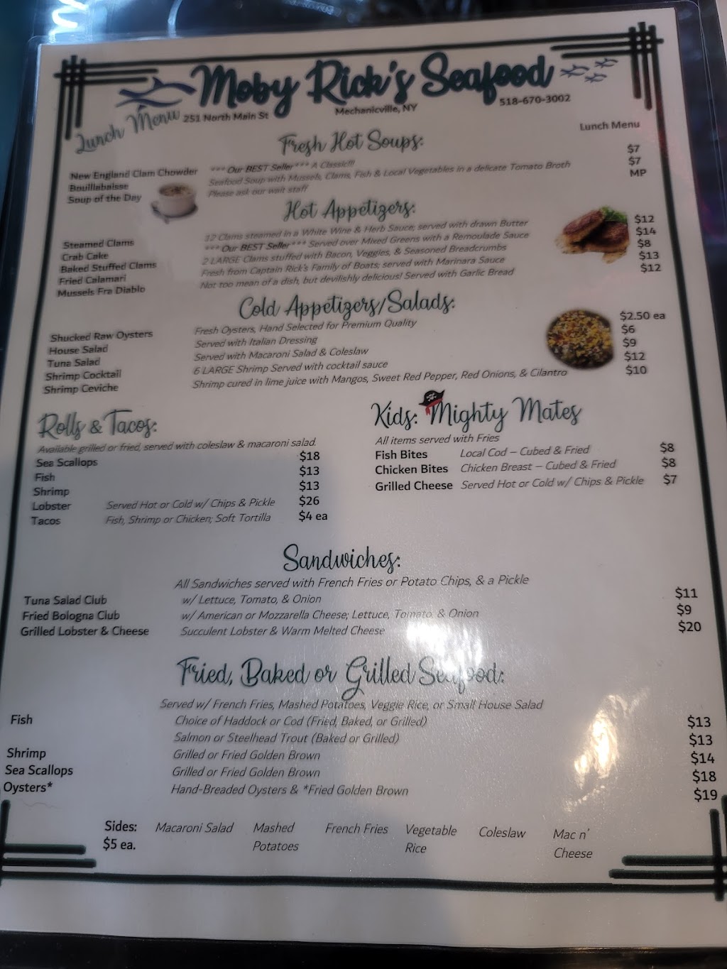 Moby Rick’s Seafood | restaurant | 251 N Main St, Mechanicville, NY 12118, USA | 5186703002 OR +1 518-670-3002