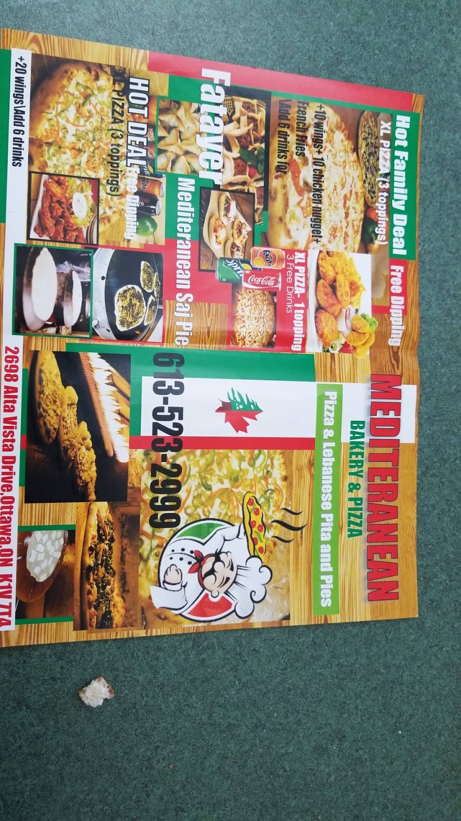 Mediterranean Bakery & Pizza | restaurant | 2698 Alta Vista Dr, Ottawa, ON K1V 7T4, Canada | 6135232999 OR +1 613-523-2999