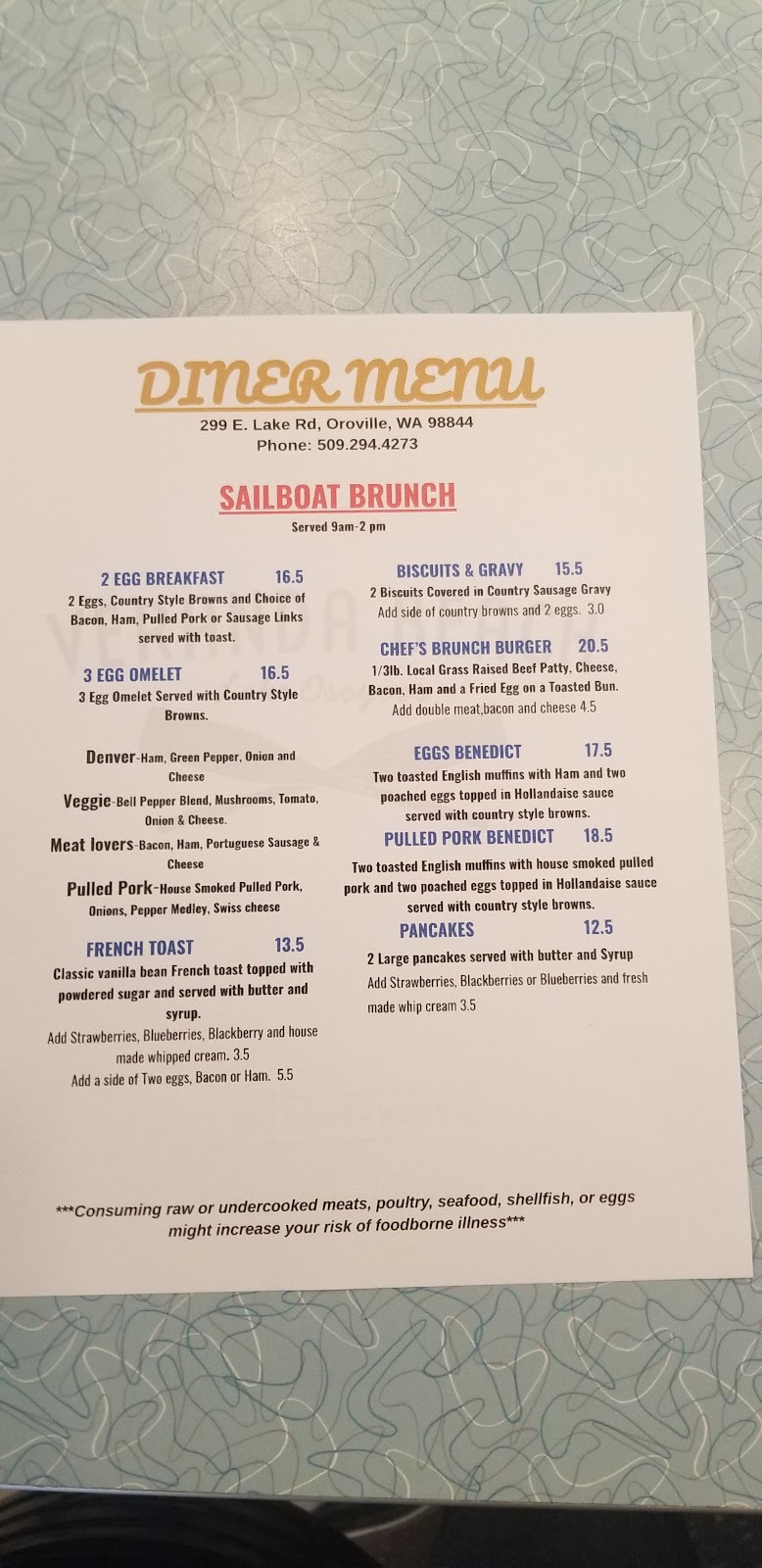 Veranda Beach Diner | restaurant | 299 Eastlake Rd, Oroville, WA 98844, USA | 5092944273 OR +1 509-294-4273