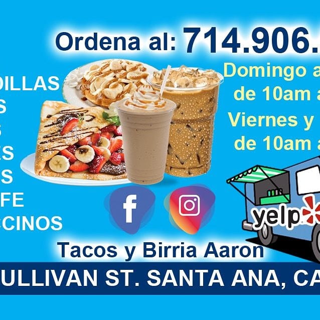 Food truck -Tacos Y BIrria Aaron | restaurant | 827 S Main St, Santa Ana, CA 92701, USA | 7149060001 OR +1 714-906-0001