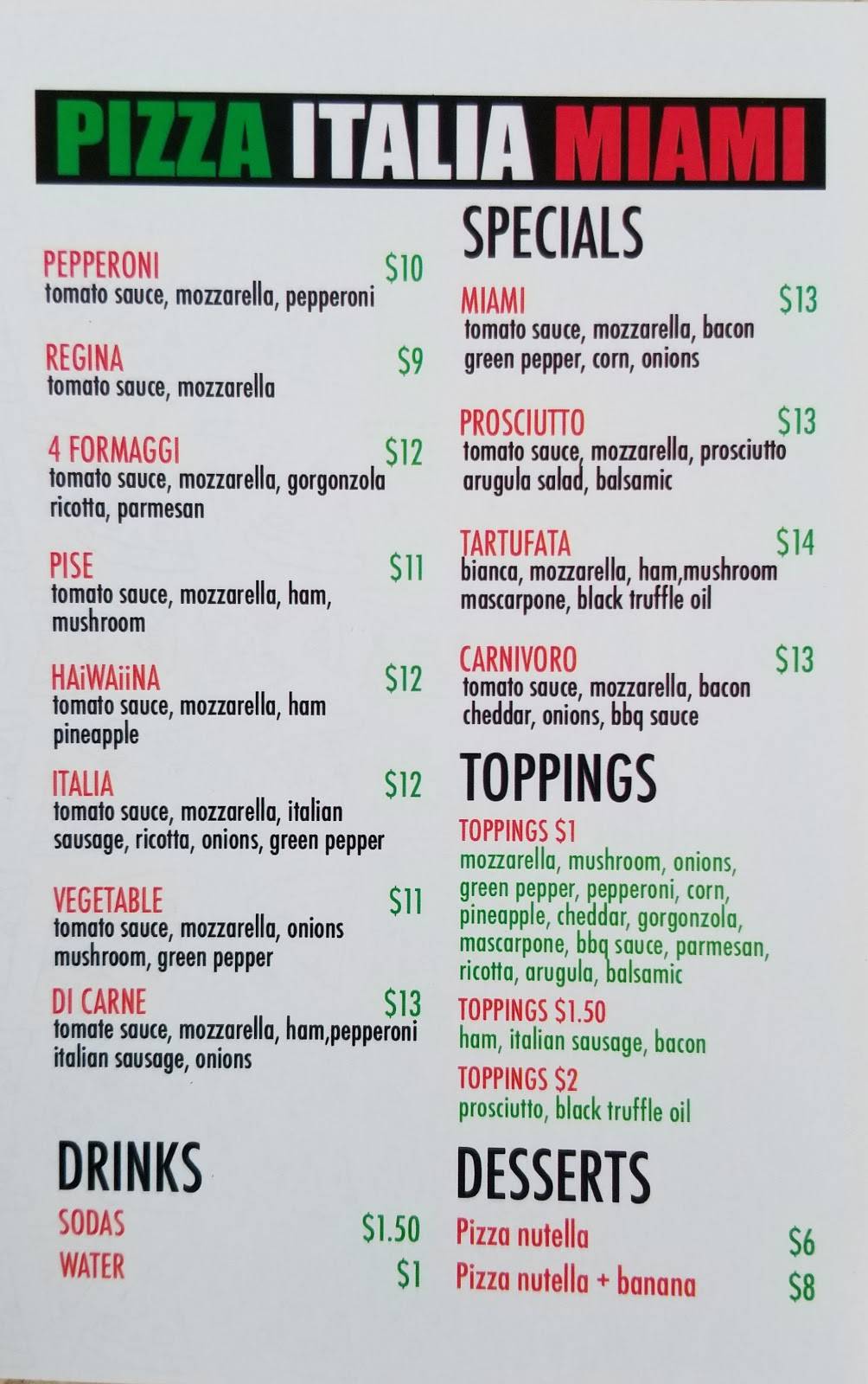 Pizza Italia Miami | restaurant | 13701 SW 88th St, Miami, FL 33186, USA | 3058122214 OR +1 305-812-2214