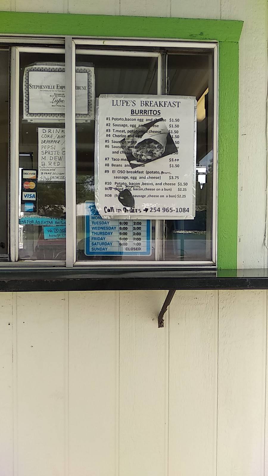 Lupes Breakfast | restaurant | 1481 1/2 W South Loop, Stephenville, TX 76401, USA | 2549651084 OR +1 254-965-1084