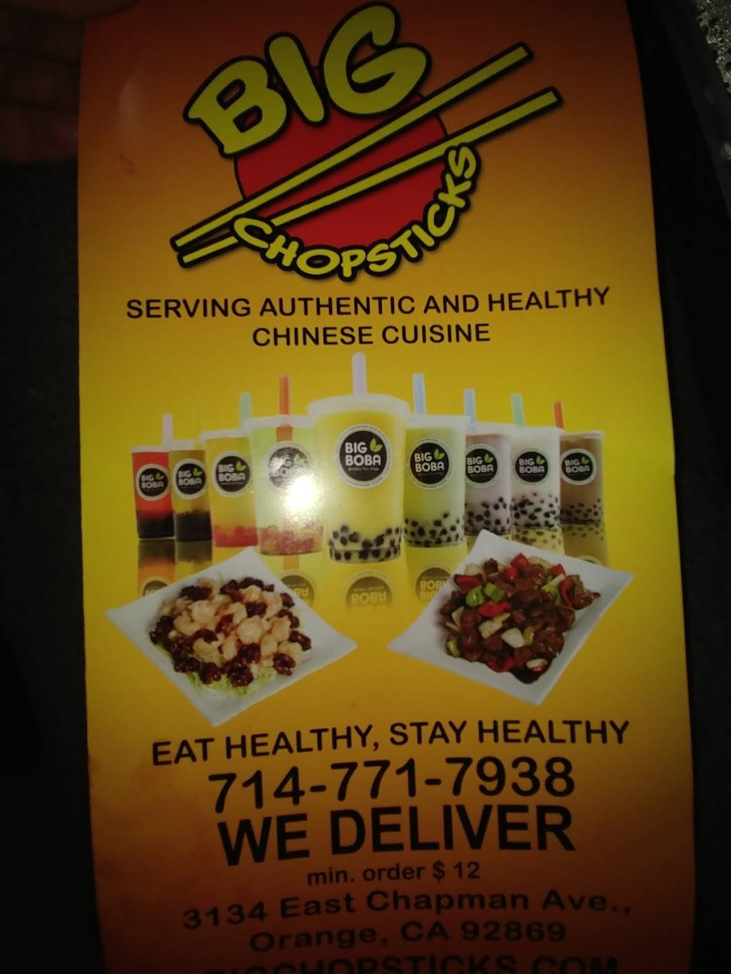 Big Chopsticks | restaurant | 3134 E Chapman Ave, Orange, CA 92869, USA | 7147719738 OR +1 714-771-9738