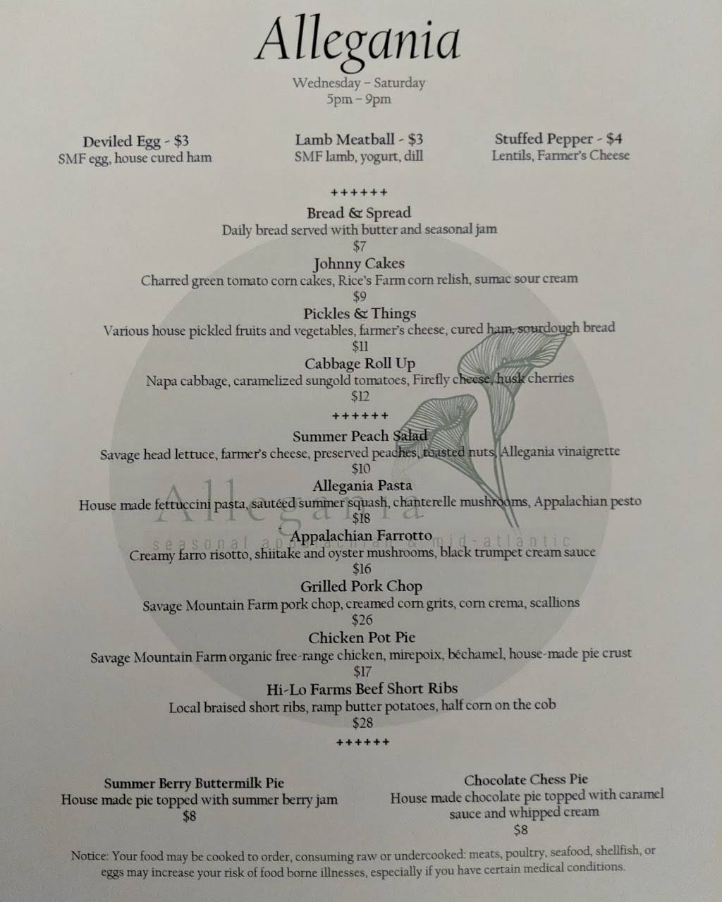 Allegania Restaurant | restaurant | 129 Baltimore St, Cumberland, MD 21502, USA | 3017241290 OR +1 301-724-1290