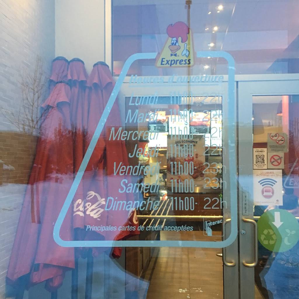 St-Hubert Express | restaurant | 3200 Boulevard Fréchette, Chambly, QC J3L 6Z6, Canada | 5143855555 OR +1 514-385-5555