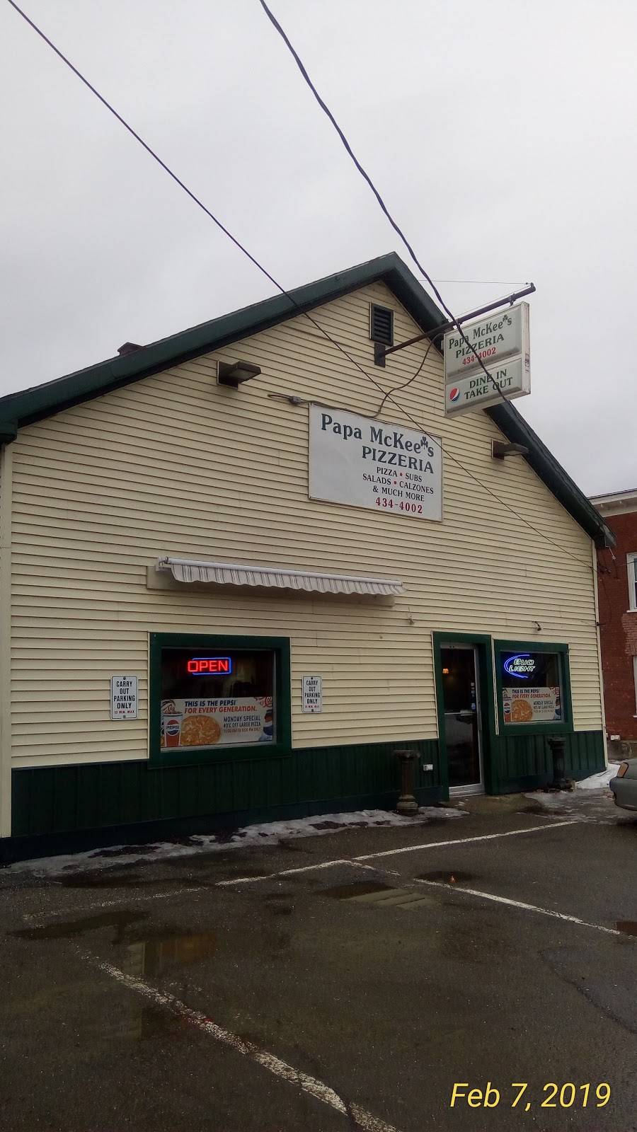 Papa McKees Pizzeria | restaurant | 38 E Main St, Richmond, VT 05477, USA | 8024344002 OR +1 802-434-4002