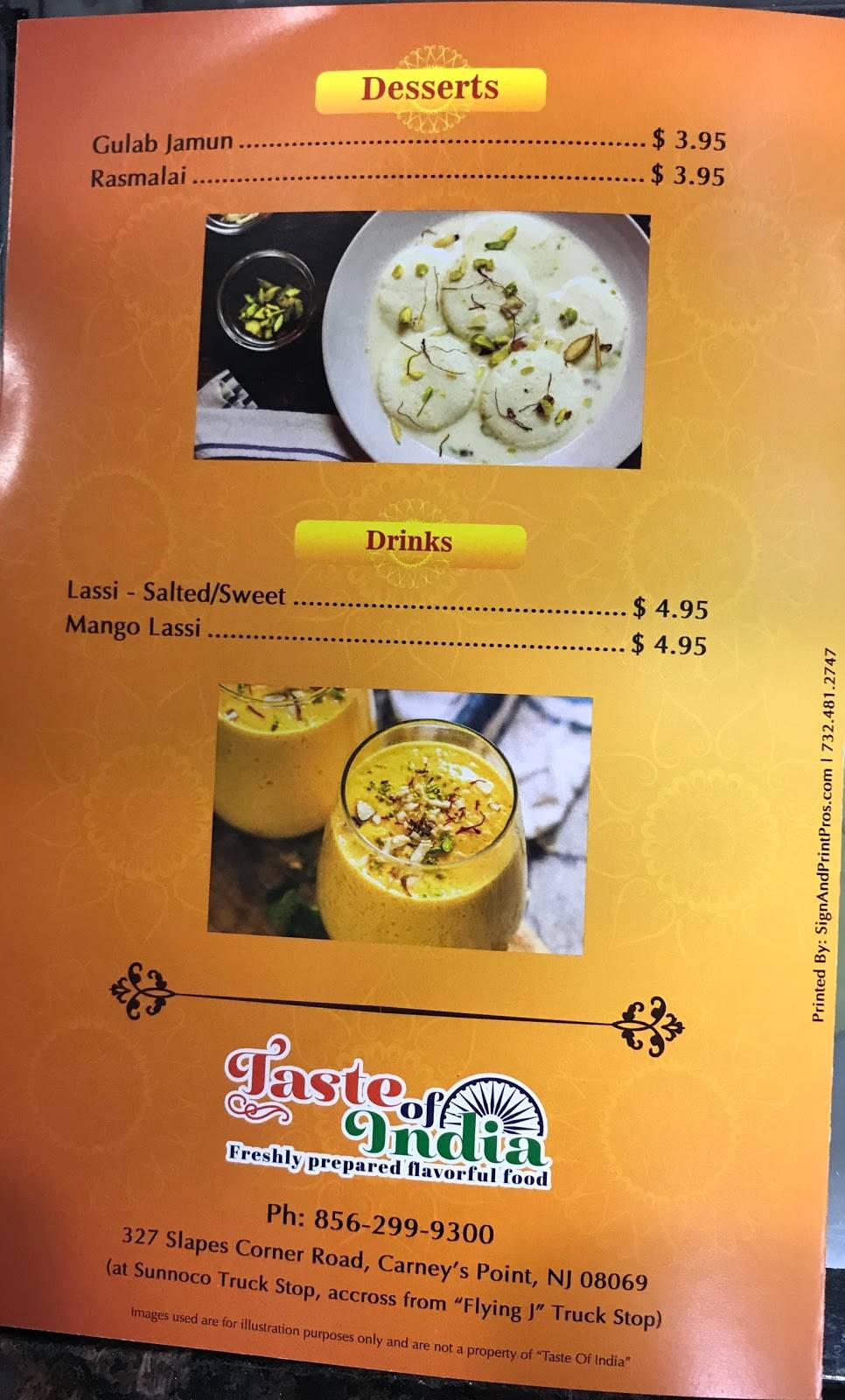 Taste of India | restaurant | 327 Slapes Corner Rd, Carneys Point, NJ 08069, USA | 8562999300 OR +1 856-299-9300