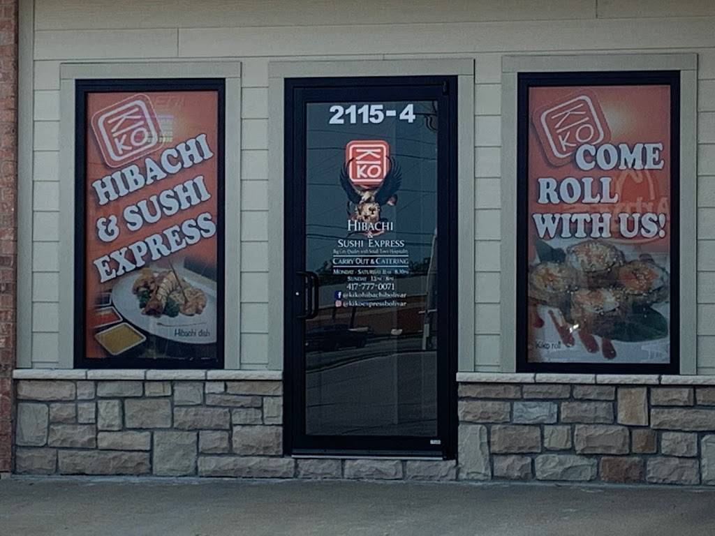 Kiko Hibachi & Sushi Express | restaurant | 2115 S Springfield Ave suite 4, Bolivar, MO 65613, USA | 4177770071 OR +1 417-777-0071