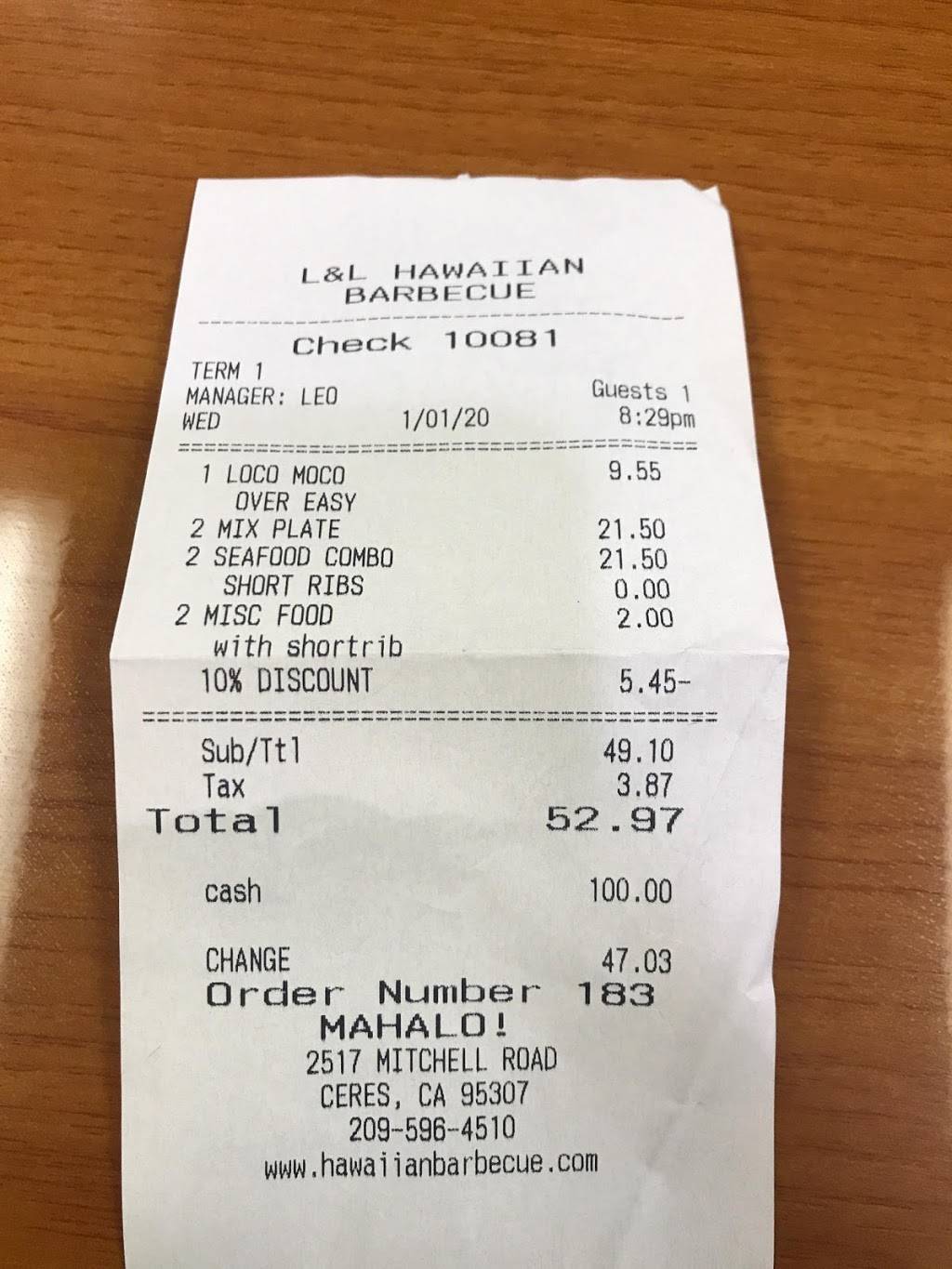 L&L Hawaiian Barbecue | restaurant | 2517 Mitchell Rd suite a, Ceres, CA 95307, USA | 2095964510 OR +1 209-596-4510