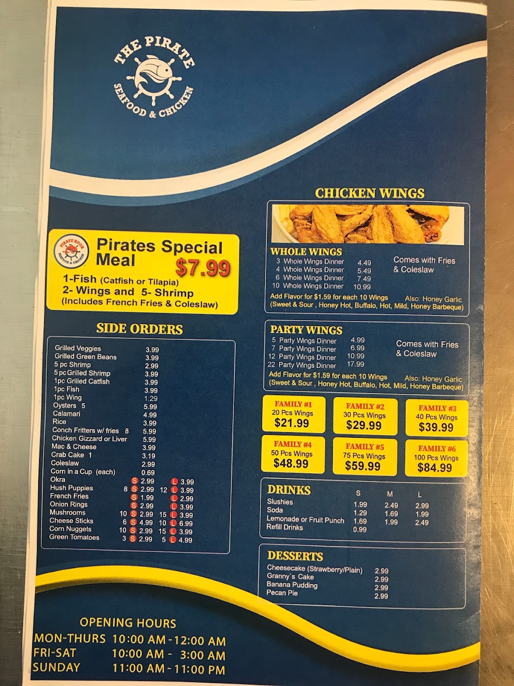 The Pirate Seafood & Chicken | restaurant | 4065 Fowler St, Fort Myers, FL 33901, USA | 2392049282 OR +1 239-204-9282