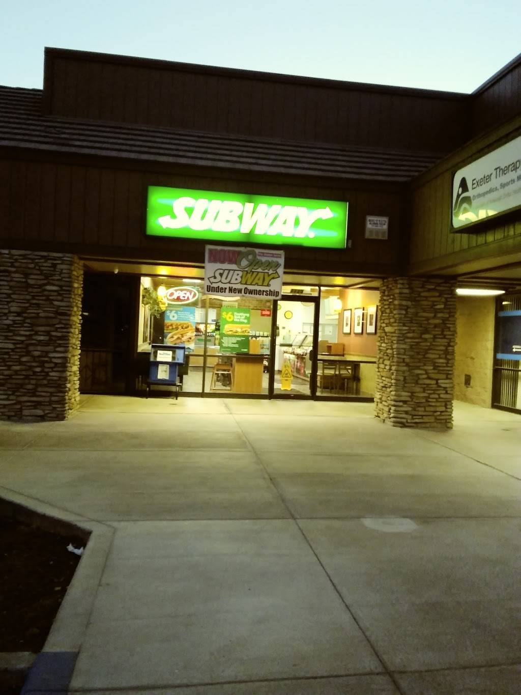 Subway | restaurant | 1135 W Visalia Rd, Exeter, CA 93221, USA | 5595925100 OR +1 559-592-5100