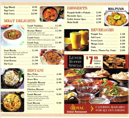 Royal Indian Restaurant | restaurant | 2909 Washington Rd, Parlin, NJ 08859, USA | 7324010900 OR +1 732-401-0900