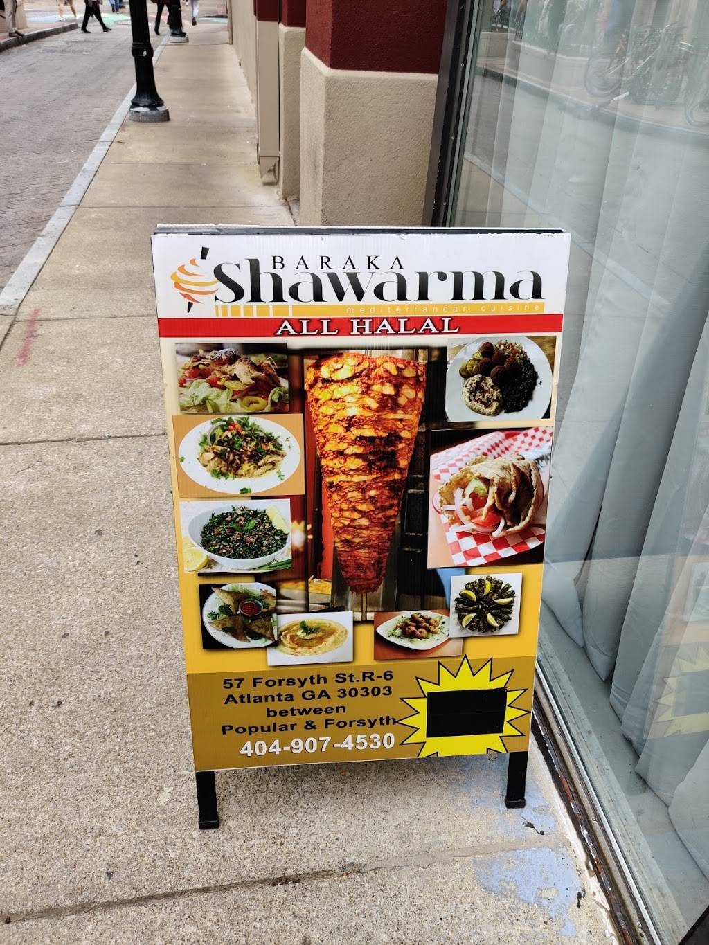 Baraka Shawarma Mediterenean (Halal) | restaurant | 68 Broad St NW, Atlanta, GA 30303, USA | 4049074530 OR +1 404-907-4530