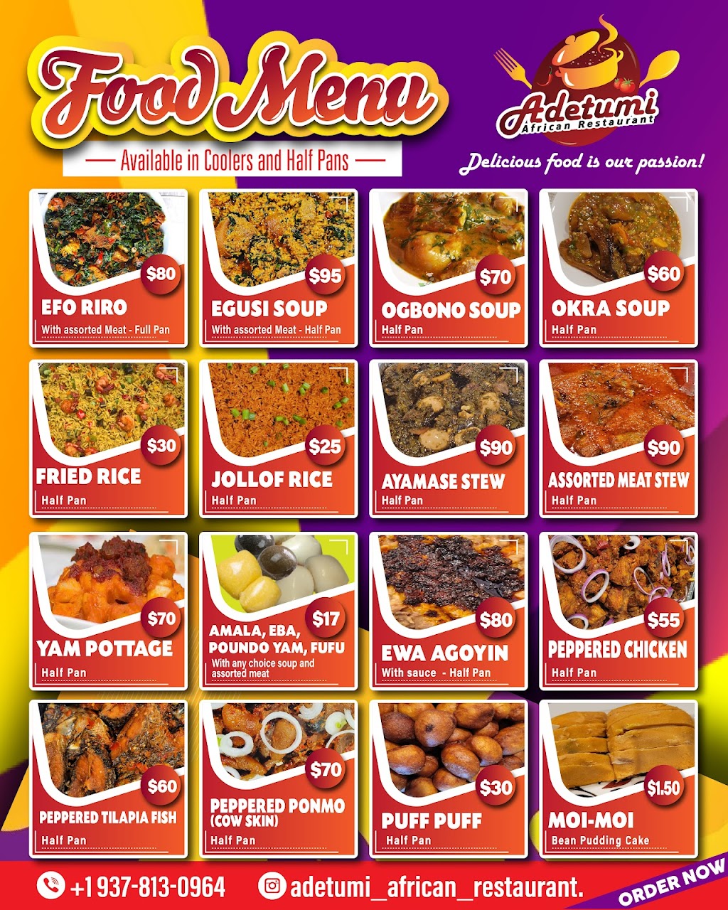 AdetumiAficanRestaurant | restaurant | 5551 Desoto St, Dayton, OH 45426, USA | 9378130964 OR +1 937-813-0964