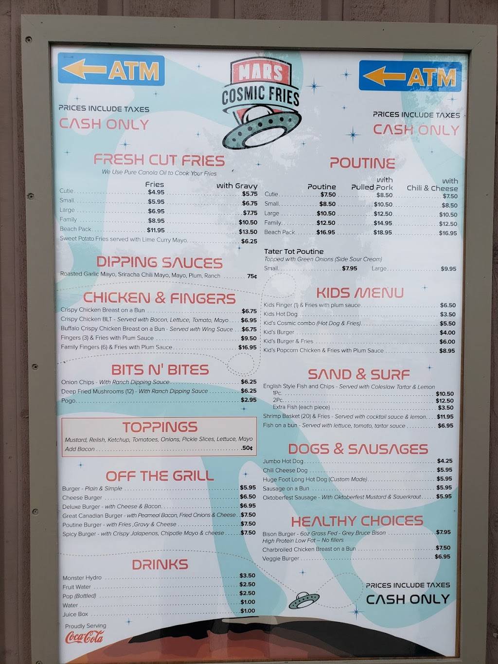 Mars Cosmic Fries | restaurant | 5 Lakeshore Blvd N, Sauble Beach, ON N0H 2G0, Canada | 5194223000 OR +1 519-422-3000