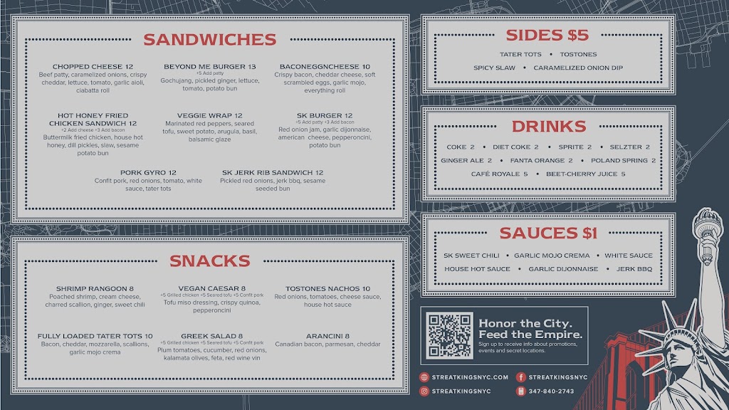 StrEat Kings NYC | restaurant | 36-02 Ditmars Blvd, Queens, NY 11105, USA | 3478402743 OR +1 347-840-2743