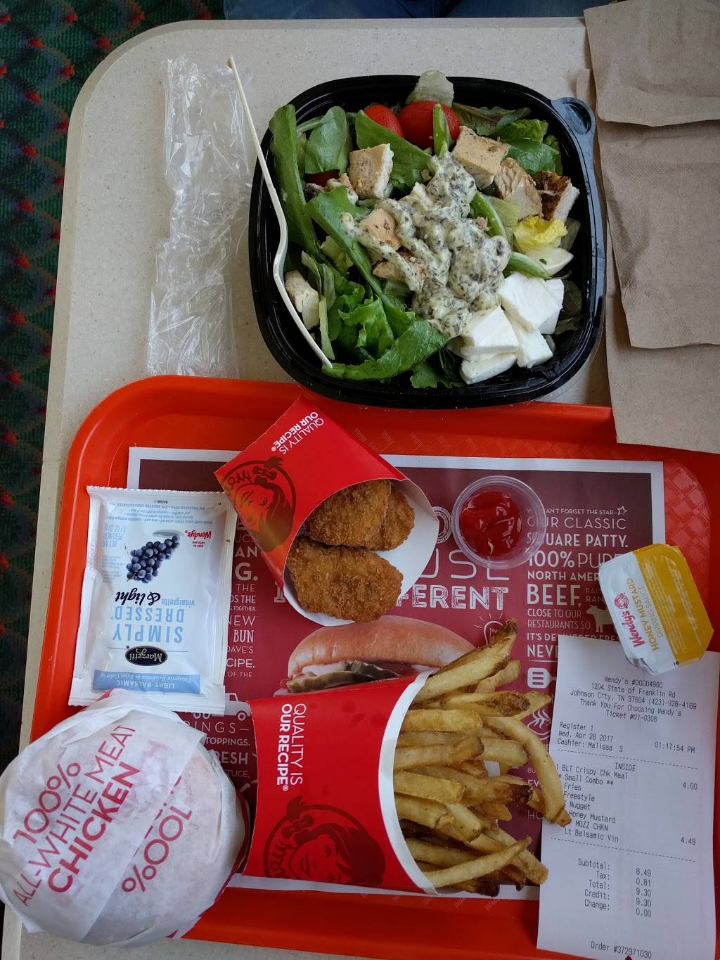 Wendys | restaurant | 1204 N State of Franklin Rd, Johnson City, TN 37604, USA | 4239284169 OR +1 423-928-4169