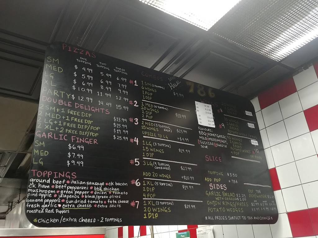 786 Pizza & Wings | restaurant | 400 Queen St W, Brampton, ON L6X 1B3, Canada | 9054530786 OR +1 905-453-0786