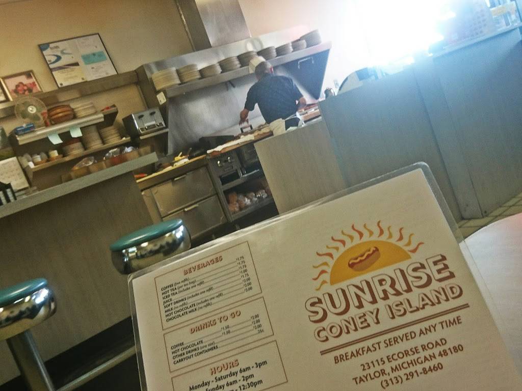 Sunrise Coney Island | restaurant | 23115 Ecorse Rd, Taylor, MI 48180, USA | 3132918460 OR +1 313-291-8460