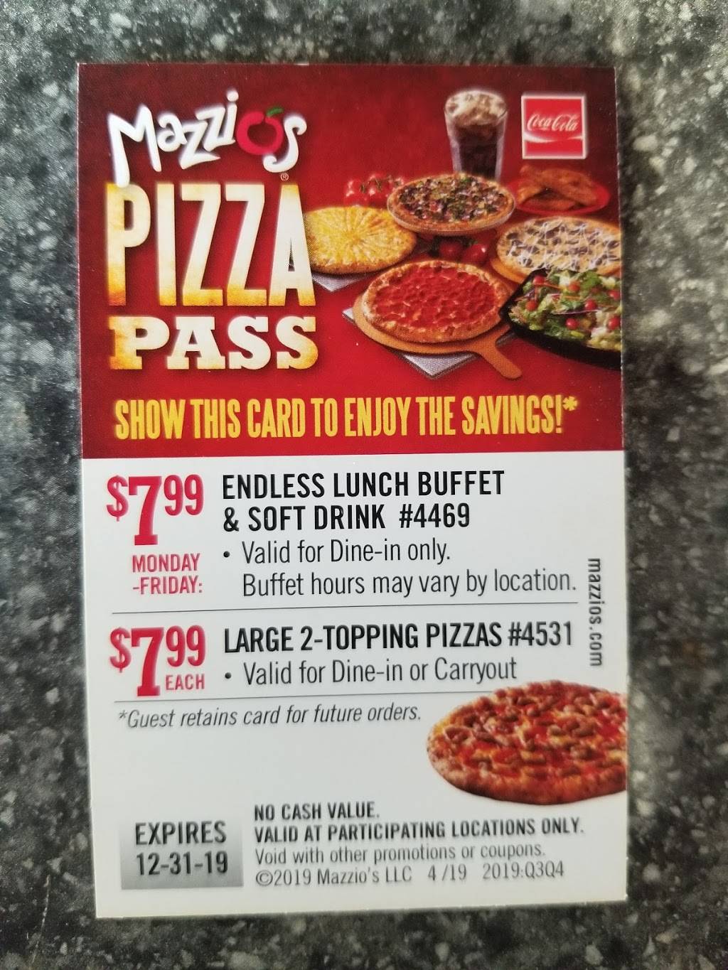 Mazzios Italian Eatery | meal delivery | 2200 East Shawnee Bypass, Muskogee, OK 74403, USA | 9186835516 OR +1 918-683-5516