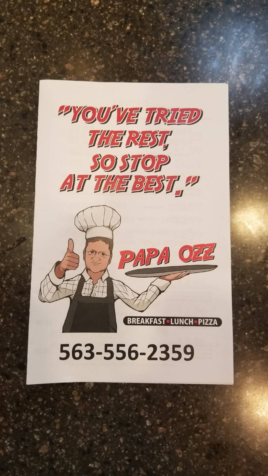 Papa Ozz | restaurant | 3338 John F Kennedy Rd, Dubuque, IA 52002, USA | 5635562359 OR +1 563-556-2359