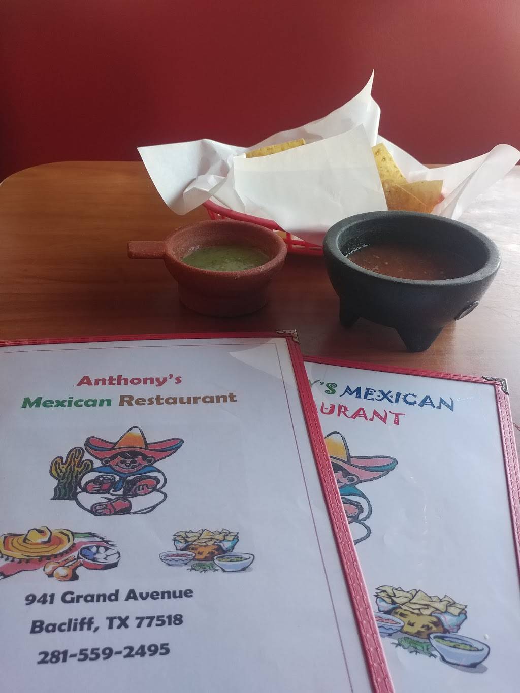 Anthonys Mexican Restaurant | restaurant | 941 Grand Ave, Bacliff, TX 77518, USA | 2815592495 OR +1 281-559-2495