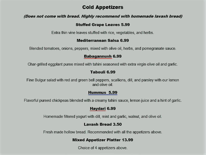 Nazar Mediterranean Restaurant | restaurant | 91 Broadway, Methuen, MA 01844, USA | 9782080983 OR +1 978-208-0983