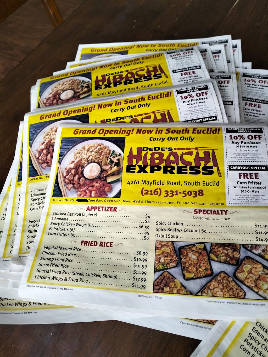 Dedes Hibachi Express | restaurant | 4261 Mayfield Rd, South Euclid, OH 44121, USA | 2163315038 OR +1 216-331-5038